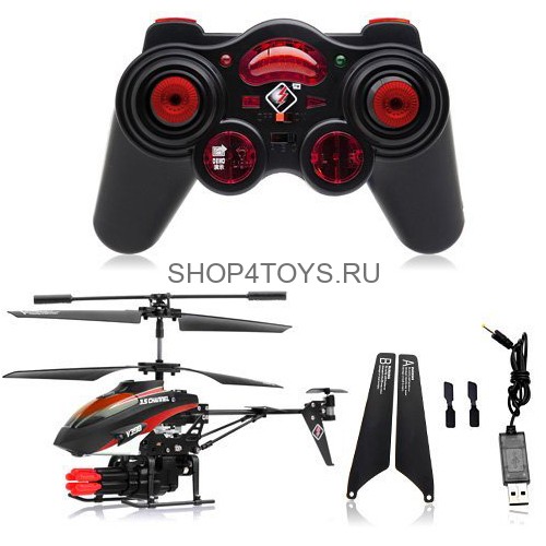 Радиоуправляемый вертолет WLtoys V398 с ракетной установкой и снарядами - V398 Радиоуправляемый вертолет WLtoys V398 с ракетной установкой и снарядами - V398
