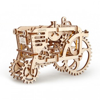 Деревянный 3D конструктор Ugears &quot;Трактор&quot; - 70003 ​Модель Трактор – это гремящий (вернее, немного тарахтящий) привет из прошлого века. В этой игрушке Ugears постарались максимально точно передать незабываемый облик старого трактора.