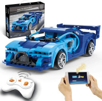 Радиоуправляемый конструктор CADA спортивный автомобиль Blue Race Car, 325 деталей - C51073W