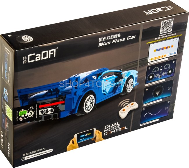 Радиоуправляемый конструктор CADA спортивный автомобиль Blue Race Car, 325 деталей - C51073W Радиоуправляемый конструктор CADA спортивный автомобиль Blue Race Car, 325 деталей - C51073W