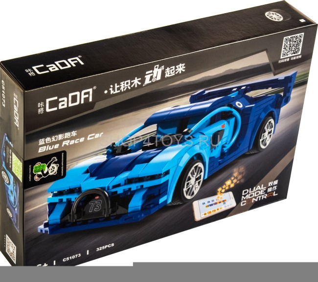 Радиоуправляемый конструктор CADA спортивный автомобиль Blue Race Car, 325 деталей - C51073W Радиоуправляемый конструктор CADA спортивный автомобиль Blue Race Car, 325 деталей - C51073W