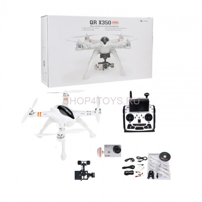 Радиоуправляемый квадрокоптер Walkera QR X350 Pro FPV 3 (Devo F12E, G-3D подвес, iLook+ камера)