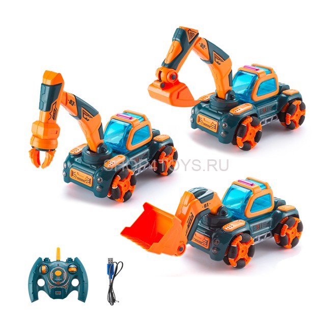 Радиоуправляемый экскаватор ZhengGuang 3in1 DIY (ковш, захват, отвал) - UD2206D Радиоуправляемый экскаватор ZhengGuang 3in1 DIY (ковш, захват, отвал) - UD2206D