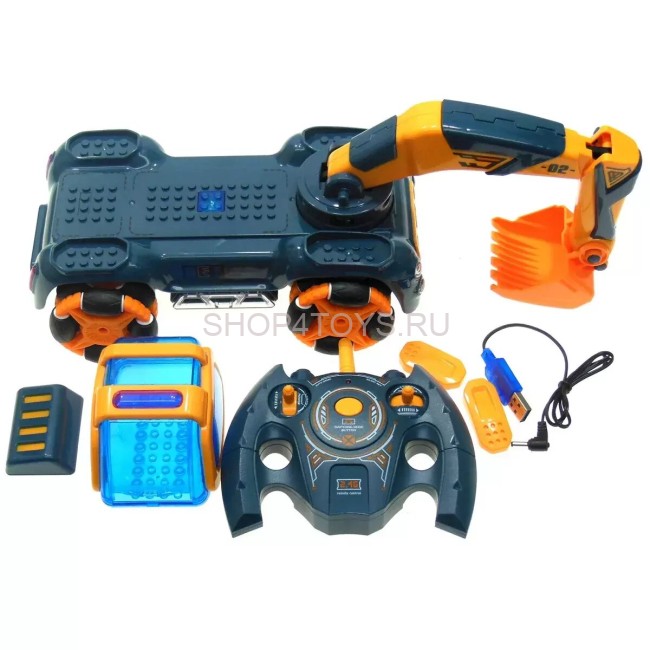 Радиоуправляемый экскаватор ZhengGuang 3in1 DIY (ковш, захват, отвал) - UD2206D Радиоуправляемый экскаватор ZhengGuang 3in1 DIY (ковш, захват, отвал) - UD2206D