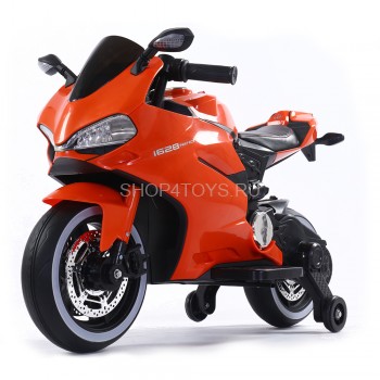 Детский электромотоцикл Ducati Orange 12V - FT-1628-ORANGE Детский электромотоцикл Ducati Orange 12V - FT-1628-ORANGE - это яркий спортивный электробайк с диодной подсветкой колес, фар, задних стопов и габаритных огней, а также поворотной ручкой газа, благодаря которой вы можете еще более точно дозировать мощность