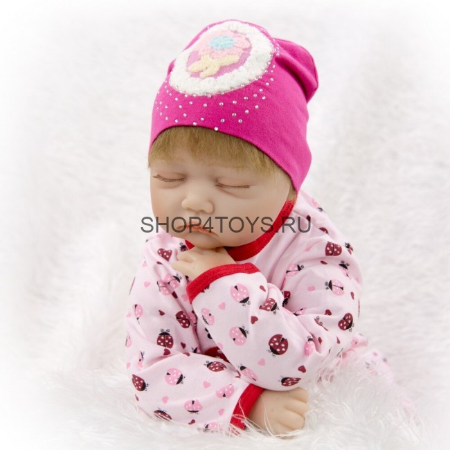  Реборн  малышка с закрытыми глазами Лина