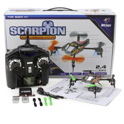 Радиоуправляемый квадрокоптер WL toys Scorpion V202 2.4GHz - V202 Радиоуправляемый квадрокоптер WL toys Scorpion V202 2.4GHz - V202