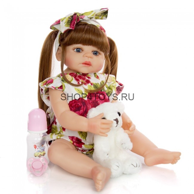 Реборн  силиконовая  с длинными волосами Амели