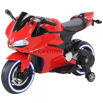 Детский электромобиль - мотоцикл Ducati Red - SX1628-G Детский электромобиль - мотоцикл Ducati Red - SX1628-G с поворотной ручкой газа, благодаря которой вы можете еще более точно дозировать мощность