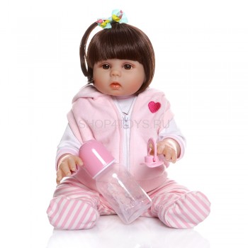 Реборн силиконовая девочка Таисия Кукла реборн силиконовая брюнетка с красивыми глазами, выглядит как настоящий ребенок, можно купать, можно делать прически. Купить недорого куклу реборн силиконовую можно в нашем магазине.