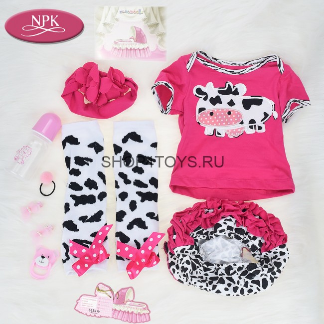 Кукла реборн с длинными волосами хвостиками