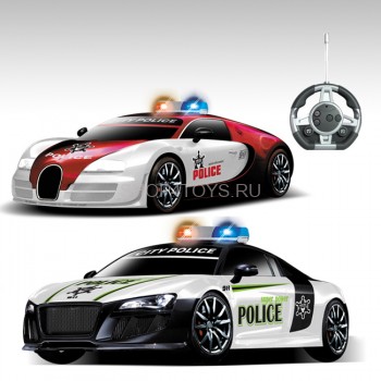 Радиоуправляемый конструктор - автомобили Bugatti Veyron и Audi R8 &quot;Полиция&quot; - 2028-2J02B Это не просто радиоуправляемая игрушка, но и конструктор. В набор конструктора входит 44 детали для сборки 2 разных автомобилей