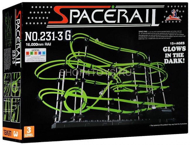 Динамический конструктор Космические горки, светящиеся рельсы, уровень 3 - 231-3G
