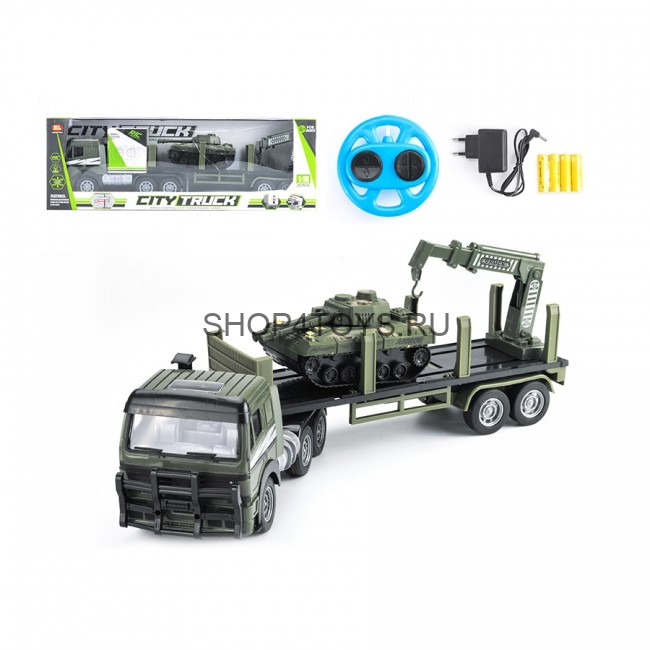 Радиоуправляемый грузовик-трейлер + танк CityTruck 1:18 - 551-B2
