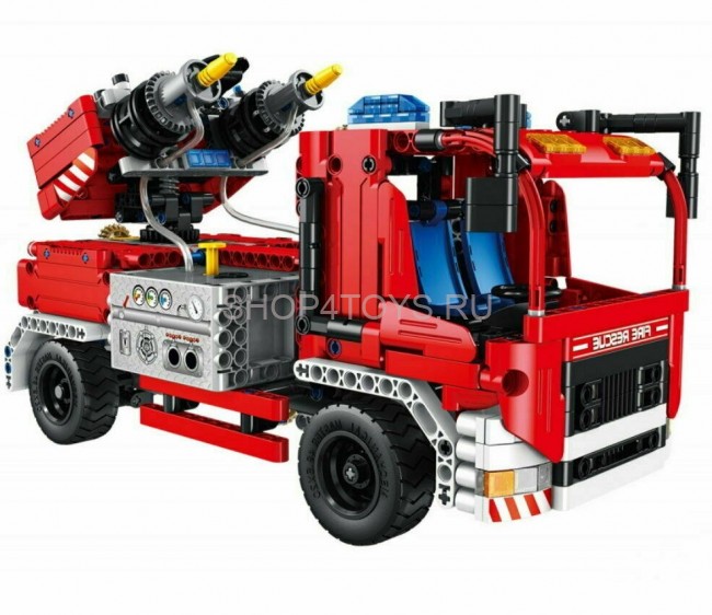 Конструктор QiHui Technic Пожарная машина 2в1 (1288 деталей, стреляет водой, пульт) - QH6805
