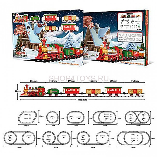 Железная дорога Fenfa Deluxe Train Новогодний экспресс (звук, свет, длина пути 9,3 м) - 1603B Железная дорога Fenfa Deluxe Train Новогодний экспресс (звук, свет, длина пути 9,3 м) - 1603B