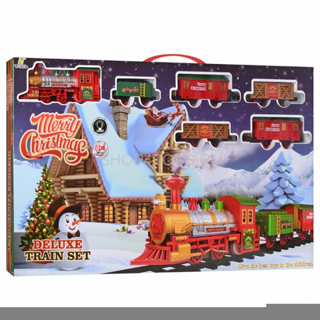 Железная дорога Fenfa Deluxe Train Новогодний экспресс (звук, свет, длина пути 9,3 м) - 1603B Железная дорога Fenfa Deluxe Train Новогодний экспресс (звук, свет, длина пути 9,3 м) - 1603B