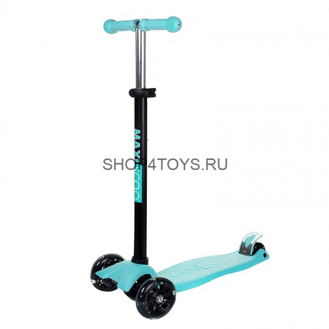 Самокат Maxiscoo Junior Трехколесный Детский со Светящимися Колесами, Мятный - MSC-J091805 Самокат Maxiscoo Junior Трехколесный Детский со Светящимися Колесами, Мятный - MSC-J091805