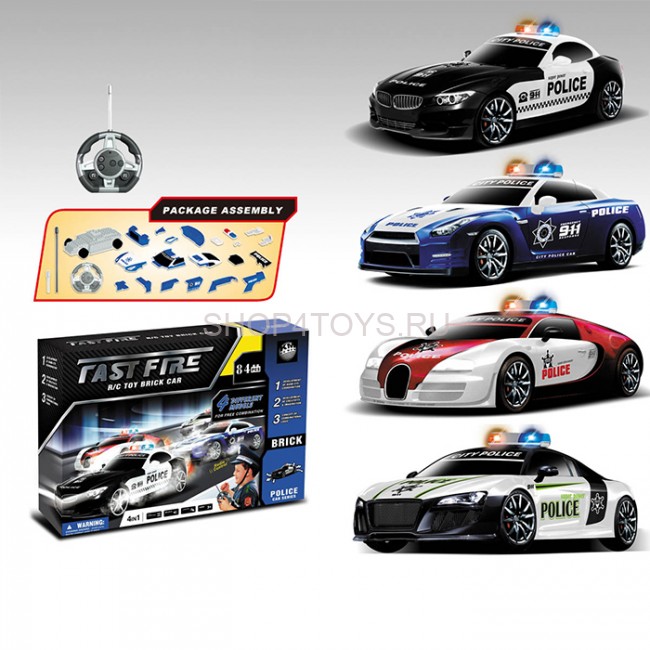 Радиоуправляемый конструктор - автомобили BMW, Nissan, Bugatti Veyron и Audi R8 "Полиция" - 2028-4J01B Радиоуправляемый конструктор - автомобили BMW, Nissan, Bugatti Veyron и Audi R8 "Полиция" - 2028-4J01B