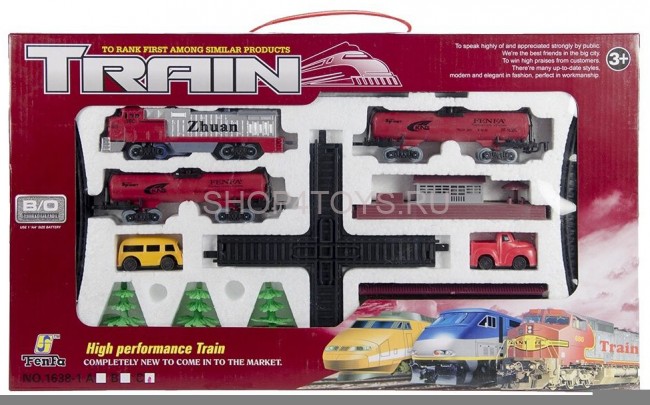 Железная дорога Fenfa ''Классический поезд'' с ж/д станцией (свет, звук, длина пути 4,3 м) - 1638C