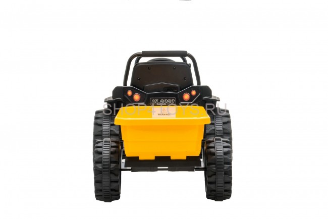 Детский электромобиль трактор с ковшом и прицепом (желтый, 2WD, EVA) - HL389-LUX-YELLOW-TRAILER