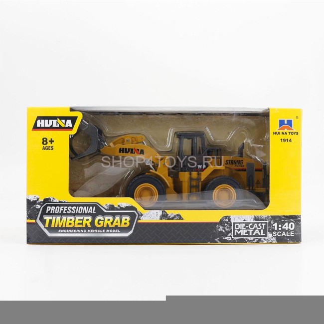 Металлический фронтальный погрузчик бревен HUI NA TOYS масштаб 1:40 - HN1914