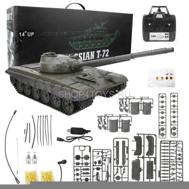 Радиоуправляемый танк Heng Long Т-72 S version V7.0 масштаб 1:16 RTR 2.4GHz - 3939-1Upg V7.0