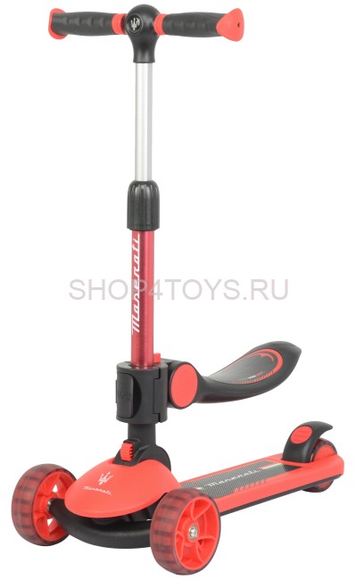 Трехколесный беговел-самокат Maserati с сиденьем - CLB-0140-RED