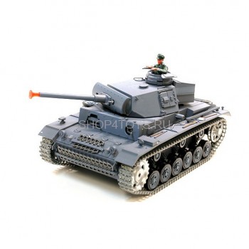 Радиоуправляемый танк Heng Long Panzerkampfwagen III 1:16 - 3848-1 PRO Особенности: металлические гусеницы и приводные механизмы! Танк Heng Long 3848-1 PRO поставляется в собранном виде, в комплектации RTR с дымом, звуком, светом и пневматической пушкой