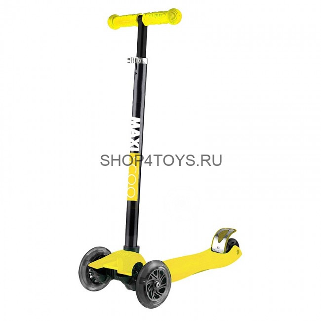 Самокат Maxiscoo Junior Трехколесный Детский со Светящимися Колесами, Желтый - MSC-J101708 Самокат Maxiscoo Junior Трехколесный Детский со Светящимися Колесами, Желтый - MSC-J101708