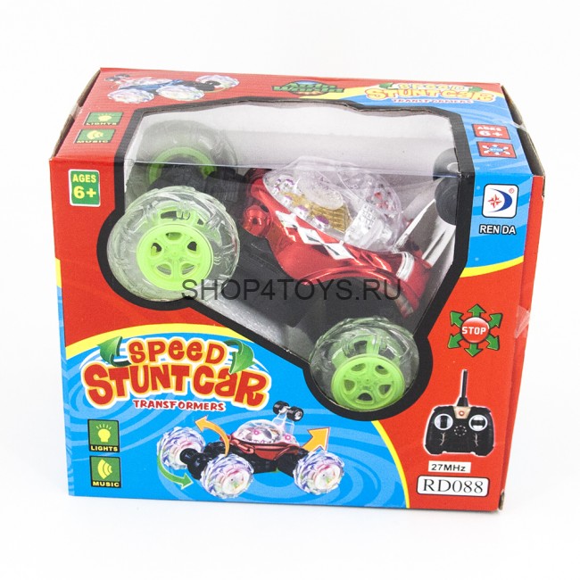 Радиоуправляемая трюковая красная машинка-перевертыш - RD088-R