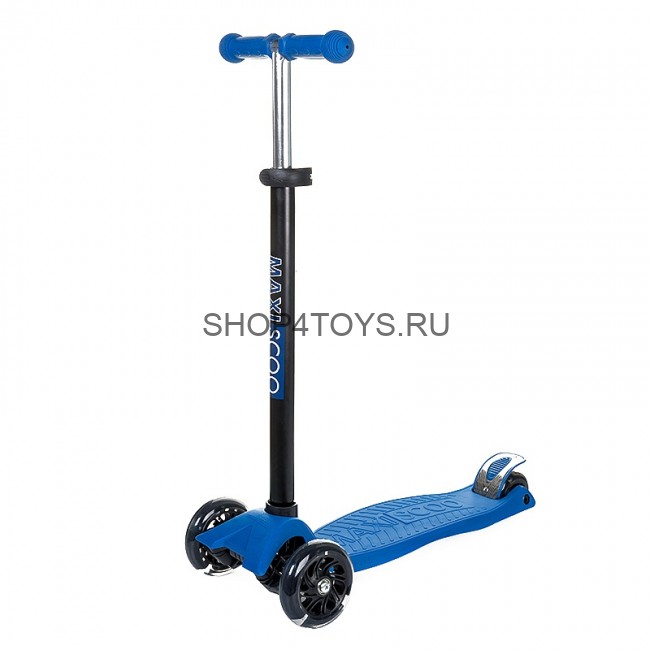 Самокат Maxiscoo Junior Трехколесный Детский со Светящимися Колесами, Темно-синий - MSC-J091803 Самокат Maxiscoo Junior Трехколесный Детский со Светящимися Колесами, Темно-синий - MSC-J091803