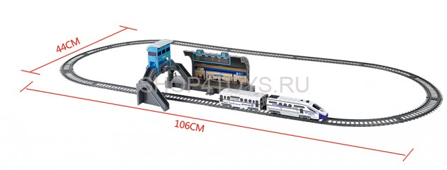 Железная дорога с пассажирской станцией, скоростной поезд, длина полотна 244 см - BSQ-2185