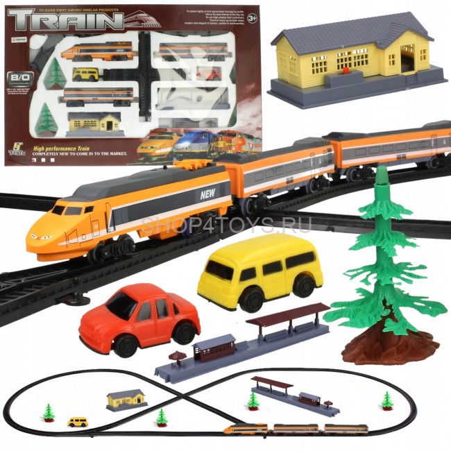 Железная дорога Fenfa ''Скоростной экспресс'' с ж/д станцией (свет, звук, длина пути 4,3 м) - 1638A