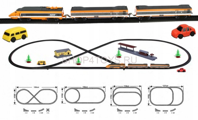 Железная дорога Fenfa ''Скоростной экспресс'' с ж/д станцией (свет, звук, длина пути 4,3 м) - 1638A