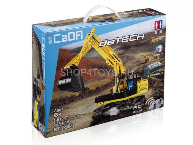 Конструктор CADA deTech радиоуправляемый гусеничный экскаватор (544 детали) - C51057W Конструктор CADA deTech радиоуправляемый гусеничный экскаватор (544 детали) - C51057W
