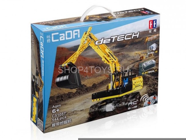Конструктор CADA deTech радиоуправляемый гусеничный экскаватор (544 детали) - C51057W Конструктор CADA deTech радиоуправляемый гусеничный экскаватор (544 детали) - C51057W