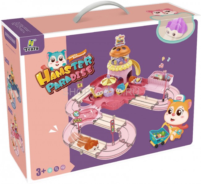 Игровой набор Fenfa "Город хомяков" Розовое Кафе в гостях у Лолы (2 хомяка, свет, звук) - 1619D Игровой набор Fenfa "Город хомяков" Розовое Кафе в гостях у Лолы (2 хомяка, свет, звук) - 1619D