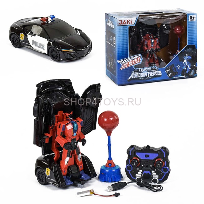 Радиоуправляемый робот-трансформер-боксер JiaQi (спортивная машина) - TT688-S