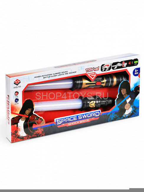 Двухсторонний меч на батарейках Space Sword (4 цвета подсветки, 2 меча) - 8108-2