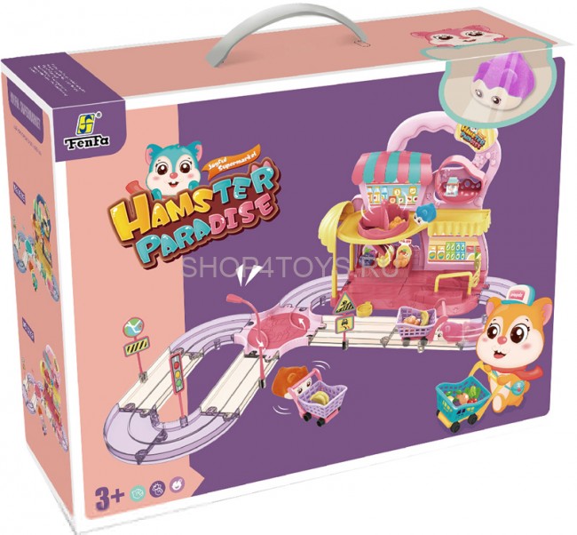 Игровой набор Fenfa "Город хомяков" Розовый хомяк и супермаркет со светом и звуком - 1619F Игровой набор Fenfa "Город хомяков" Розовый хомяк и супермаркет со светом и звуком - 1619F