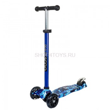 Самокат Maxiscoo Junior Трехколесный Детский с Рисунком Синий Камуфляж - MSC-J091808 Самокат Maxiscoo Junior Трехколесный Детский с Рисунком Синий Камуфляж - MSC-J091808