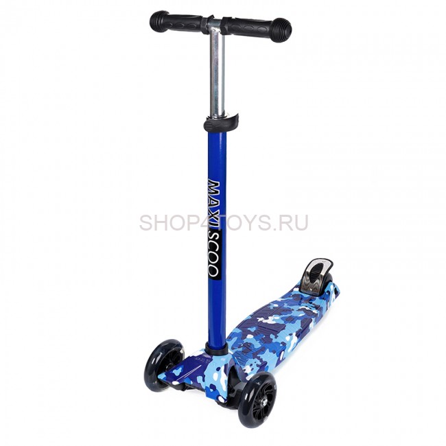 Самокат Maxiscoo Junior Трехколесный Детский с Рисунком Синий Камуфляж - MSC-J091808 Самокат Maxiscoo Junior Трехколесный Детский с Рисунком Синий Камуфляж - MSC-J091808