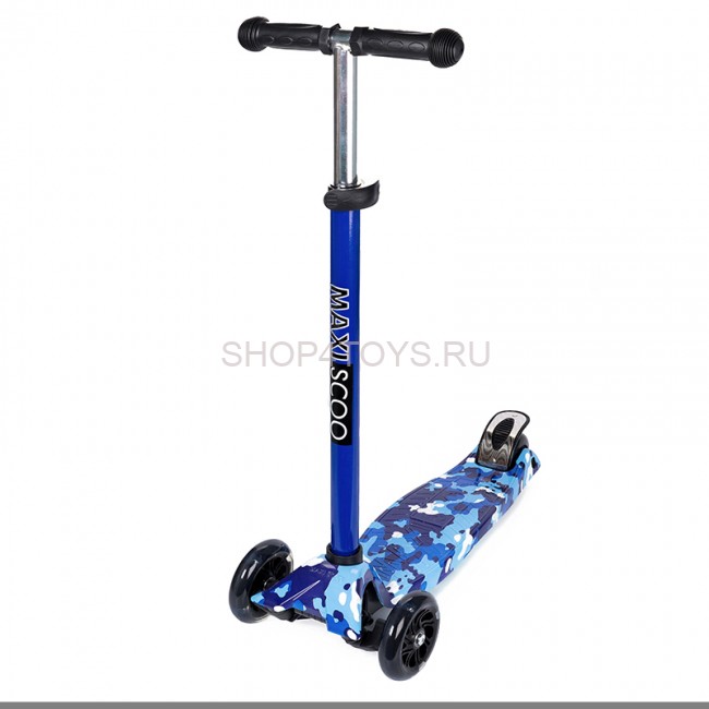 Самокат Maxiscoo Junior Трехколесный Детский с Рисунком Синий Камуфляж - MSC-J091808 Самокат Maxiscoo Junior Трехколесный Детский с Рисунком Синий Камуфляж - MSC-J091808