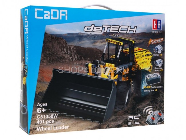 Конструктор CADA deTech радиоуправляемый колесный погрузчик (491 деталь) - C51058W
