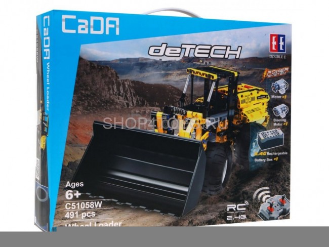 Конструктор CADA deTech радиоуправляемый колесный погрузчик (491 деталь) - C51058W
