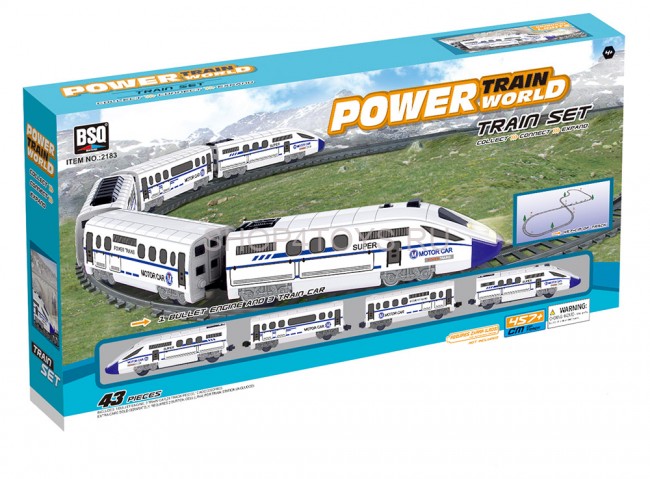 Железная дорога, скоростной поезд, дорожные знаки, длина полотна 457 см - BSQ-2183 Железная дорога, скоростной поезд, дорожные знаки, длина полотна 457 см - BSQ-2183