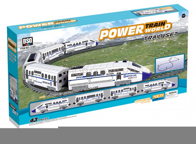 Железная дорога, скоростной поезд, дорожные знаки, длина полотна 457 см - BSQ-2183 Железная дорога, скоростной поезд, дорожные знаки, длина полотна 457 см - BSQ-2183