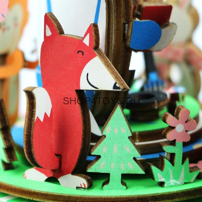 Деревянный 3D конструктор - музыкальная шкатулка Robotime "Forest Concert" - AM404 Деревянный 3D конструктор - музыкальная шкатулка Robotime "Forest Concert" - AM404