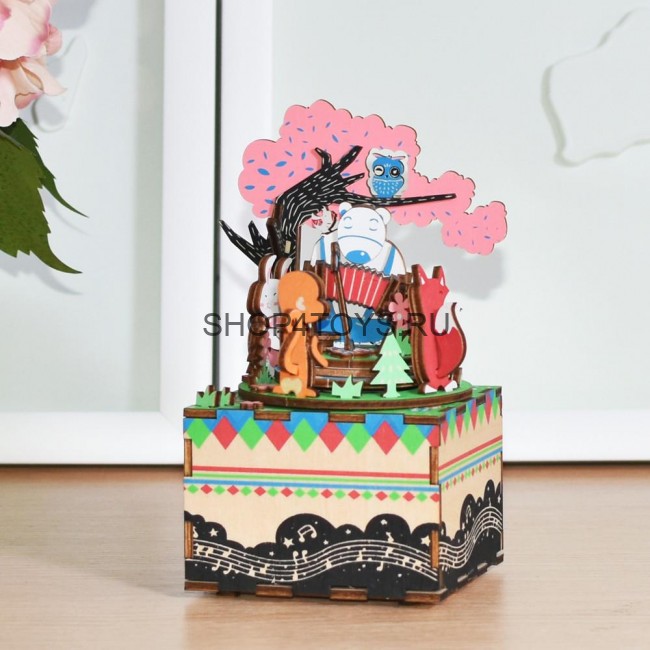Деревянный 3D конструктор - музыкальная шкатулка Robotime "Forest Concert" - AM404 Деревянный 3D конструктор - музыкальная шкатулка Robotime "Forest Concert" - AM404